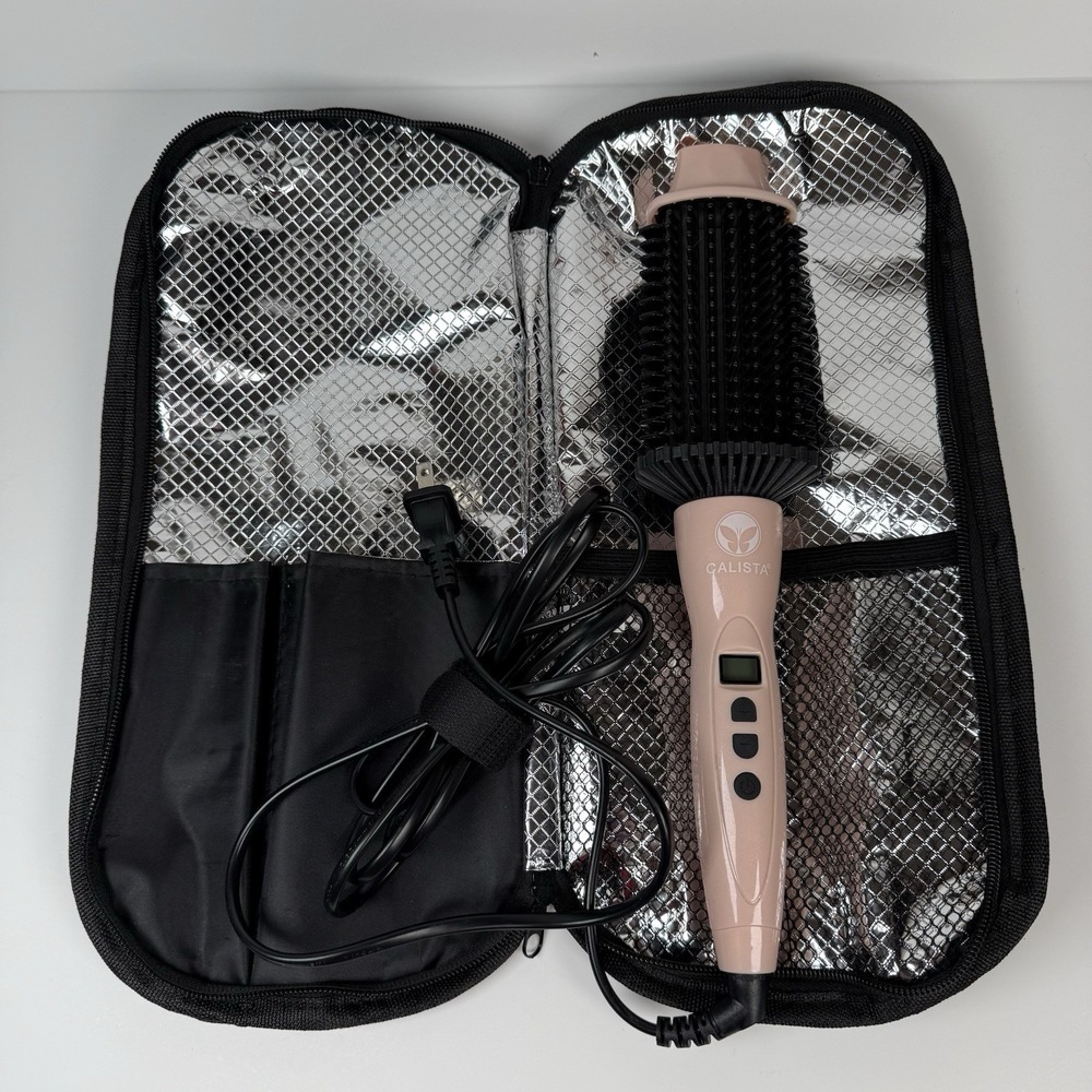Calista Oval Perfecter Heated Round Brush Travel Heat Protector Bag Hair Styler